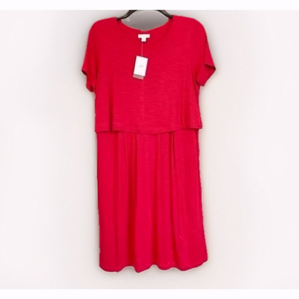 J. Jill Women’s Small Petite Shift Sangria Dress Red Minimalist Quiet Luxury - Picture 3 of 12